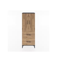 Hyperion Dolap 3 Raflı 2 Çekmeceli 2 Kapaklı 60x44x163 Antrasit-Çam