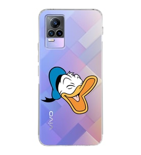 Vivo Y73 Uyumlu Kamera Korumalı Kapak Donald Duck Tasarımlı Şeffaf Silikon Kılıf