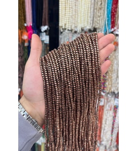 Hematit Taşı Rondela Kesim Antik Bakır 4x2mm Doğal Taş Dizi