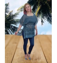Plaj Elbisesi Pareo - Mavi Siyah Standart (Çok Renkli)