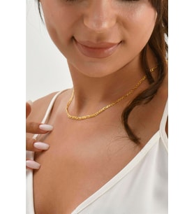 Orta Boy Figaro 925 Ayar Gümüş Zincir