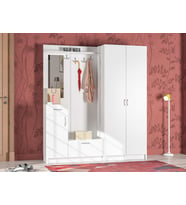 ABRE vm-363437 BEYAZ VESTİYER PORTMANTO AYAKKABILIK