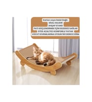 Doğal Sisal Kedi Tırmalama Yatağı - Sisal Halı Tırmalama Kolay Montaj Ahşap Yatak