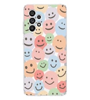 Samsung Galaxy A33 Uyumlu Gülücük Emoji Desenli Şeffaf Telefon Kılıfı