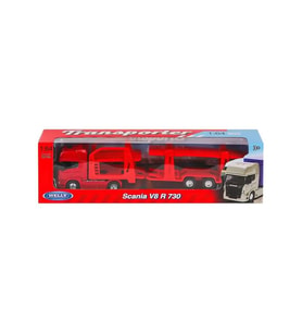 Welly 1:64 Ölçek Scania V8 R730 Taşıyıcı Tır///kırmızı