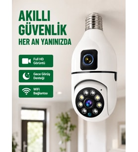 Wifi Ampul Güvenlik Kamerası 1080p Full Hd Gece Görüşlü Ve Hareket Algılamalı