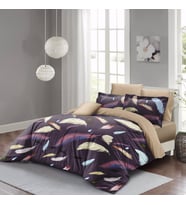 MonoHome Nevresim Takımı Çift Kişilik 3D Pamuk Saten colorful feather (Çok Renkli)
