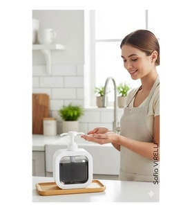 Dispenser Sabunluk – Şeffaf Gövde, Tasarım Sıvı Sabun, Şampuan, Losyon İçin 722268