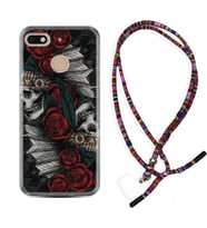 General Mobile GM8 Go GM9 GM20 Pro Plus Kılıf Boyun Asklı Rasta Silikon Skull Rose 1673
