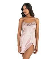 Arias Closet Pudra Kısa Saten Gecelik 8217