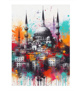 Cami Ve Evler Art Mdf Tablo