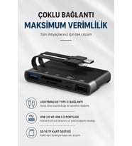 Lightning Type-C USB 3.0 SD TF Kart Okuyucu Adaptör Şarj LE-81