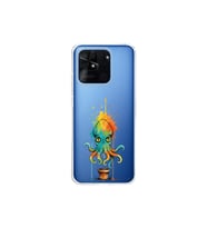 Redmi 10C ile uyumlu Splash ahtapot tasarımlı şeffaf silikon kılıf