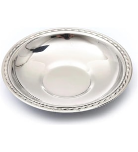 Çay Tabağı 12'li Paslanmaz Çelik Metal Parlak Çay Tabak Damla Lokanta Kafe Restaraunt 430 0,40MM