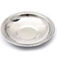 Çay Tabağı 12'li Paslanmaz Çelik Metal Parlak Çay Tabak Damla Lokanta Kafe Restaraunt 430 0,40MM