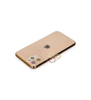 iPhone 11 Pro Renkli Kamera Lens Koruma Cam - Turuncu-Kırmızı