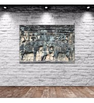 BK Home Eski Khmer Duvar Oyma Tasarımlı Kanvas Tablo 70x100cm-1