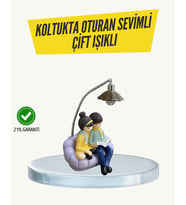 Okuyan Çift Figürlü Dekoratif Gece Lambası Hediye Seçeneği - Lisinya