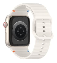 Apple Watch 10/11 42mm-38/40/41mm Kordon Dekoratif Örgü Çizgili Spor Silikon Kay (Siy.Byz.Kareli Dsn.)