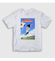 Presmono Unisex Çocuk Beyaz Shoot Futbol Anime Kaptan Captain Tsubasa T-Shirt 326822tt