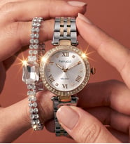 Bileklik Hediyeli Altın/Metalik Kadın Kol Saati 29 mm Taşlı Metal Kadran Çelik Kordon 2 Yıl Garanti