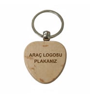 Kişiye Özel Kalp Ahşap Anahtarlık – Araç Logosu ve Plaka Yazılı Lazer Gravür Anahtarlık – Özel Tasarım Araç Anahtarlığı