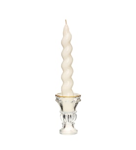 2li Twirl Glow Beyaz Şamdan Mum Seti (18 cm)
