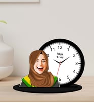 Kişiye Özel 8 Mart Dünya Kadınlar Günü Karikatürlü Ahşap Biblo Masa Saati