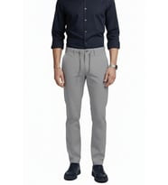 DeepSEA Erkek Koyu Gri Esnek Kumaş Slim Fit Beli Lastikli Günlük Spor Pantolon 2601070