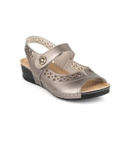 MUYA Orthopedix Naila Anatomik Topuk Dikeni Jel Destekli Kadın Sandalet 32255 (Metal)
