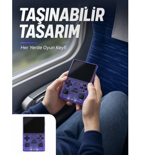 Kablosuz Kollu 3.5 İnç IPS Ekranlı Retro El Oyun Konsolu