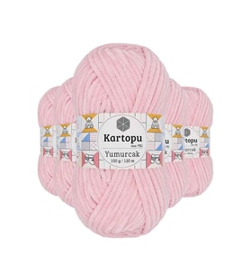 5 Adet Yumurcak Kadife El Örgü İpi Bebe Pembe K768