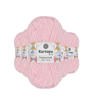 5 Adet Yumurcak Kadife El Örgü İpi Bebe Pembe K768