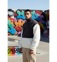 Erkek Dik Yaka Standart Kol %100 Pamuk Oversize Peluş Sweatshirt Fonksiyonel Dayanıklı Şık