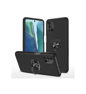 Durukar® Samsung Galaxy M51 Kılıf Elit Yüzüklü Kapak - Siyah