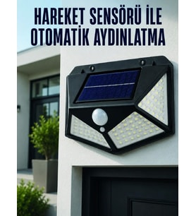 Hareket Sensörlü Güneş Enerjili Duvar Lambası Dış Mekan İçin Güçlü LED Aydınlatma