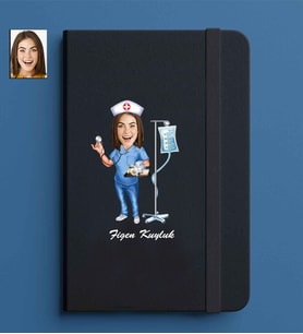 Kişiye Özel Kadın Model 13x21 Siyah Defter-13
