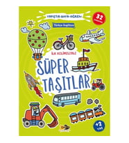 İlk Kelimelerle Süper Taşıtlar Yapıştır-Boya-Öğren