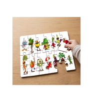 Çılgın Sebzeler Tasarımlı 24 Parça Ahşap Çocuk Puzzle MPK0307