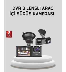 Full Hd Üç Kameralı Araç Kamerası 170° Geniş Açılı Ve Park Destekli