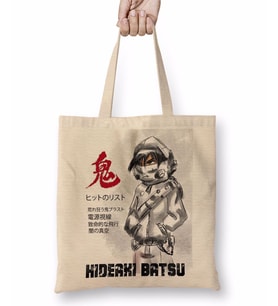 Hideaki Batsu Bez Çanta Uzun Saplı