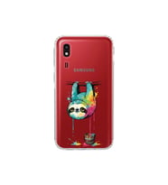 Samsung Galaxy A2 Core ile Uyumlu Splash Tembel Hayvan Tasarımlı Şeffaf Silikon Kılıf