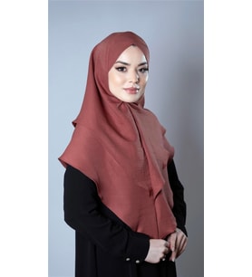 Kiremit Pratik Hazır Geçmeli Tesettür Eşarp Pamuk Caz Kumaş Çift Katlı Çapraz Hijab 2304_05