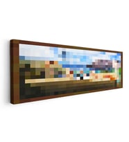Yatay Panoramik Kanvas Tablo The Pool Piksel Minecraft Tablosu Ev Ofis Salon Duvar Dekoru