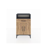 Arges Komodin 2 Raflı Tek Çekmeceli 2 Kapaklı 60x30x96 Antrasit-Çam
