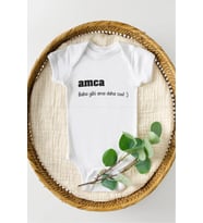 Amca Baba Gibi Ama Daha Cool Özel Tasarım Bebek Zıbın Pamuklu Çıtçıtlı Body