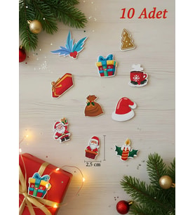 Yılbaşı Mini Figür 5 10'lu paket (Çok Renkli-Renksız)