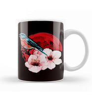 Sakura Japan Cherry Blossom Tree Nature Japanese Art Bird Kupa Bardak Porselen