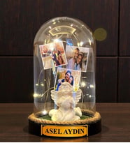 Kişiye Özel Led Işıklı Tasarlanmış Fanus Hediyesi Size Özel Hediye (Model 2)