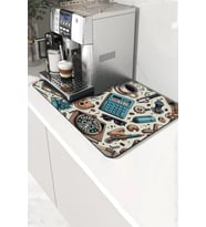Valerine Life Kahve Makinesi Matı Su Geçirmez Kaymaz Çaycı, Çay Espresso Makine Pad 35x45cm 27240108 (Krem)